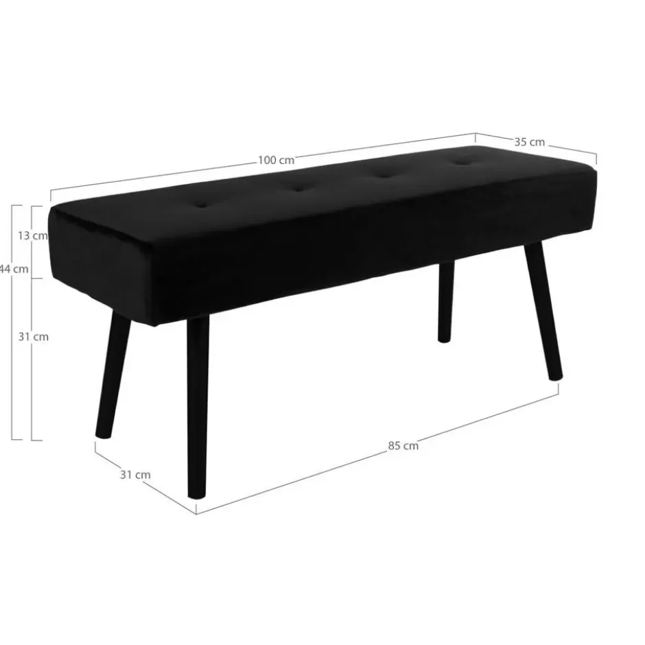 House Nordic Bankje Skiby Velvet Zwart
