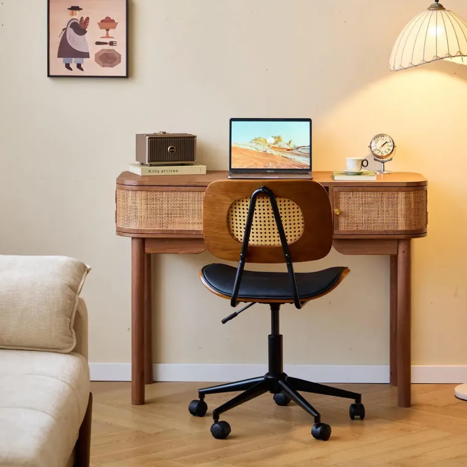Houten Bureau met 2 Deuren