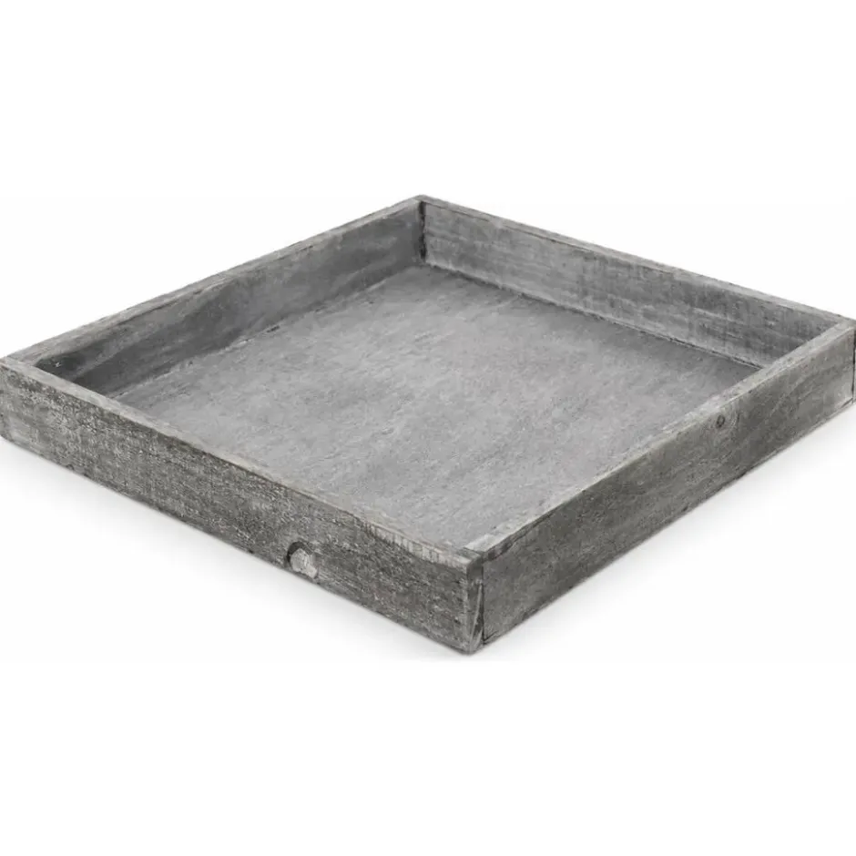 Houten dienblad /plateau - grijs - 30 cm - Woondecoratie