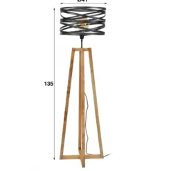 Houten vloerlamp Twist - 135x41x135 cm - Slate grey - Grijs