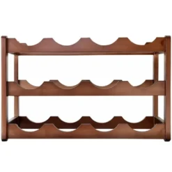 Houten wijnrek voor 12 flessen