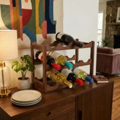 Houten wijnrek voor 12 flessen