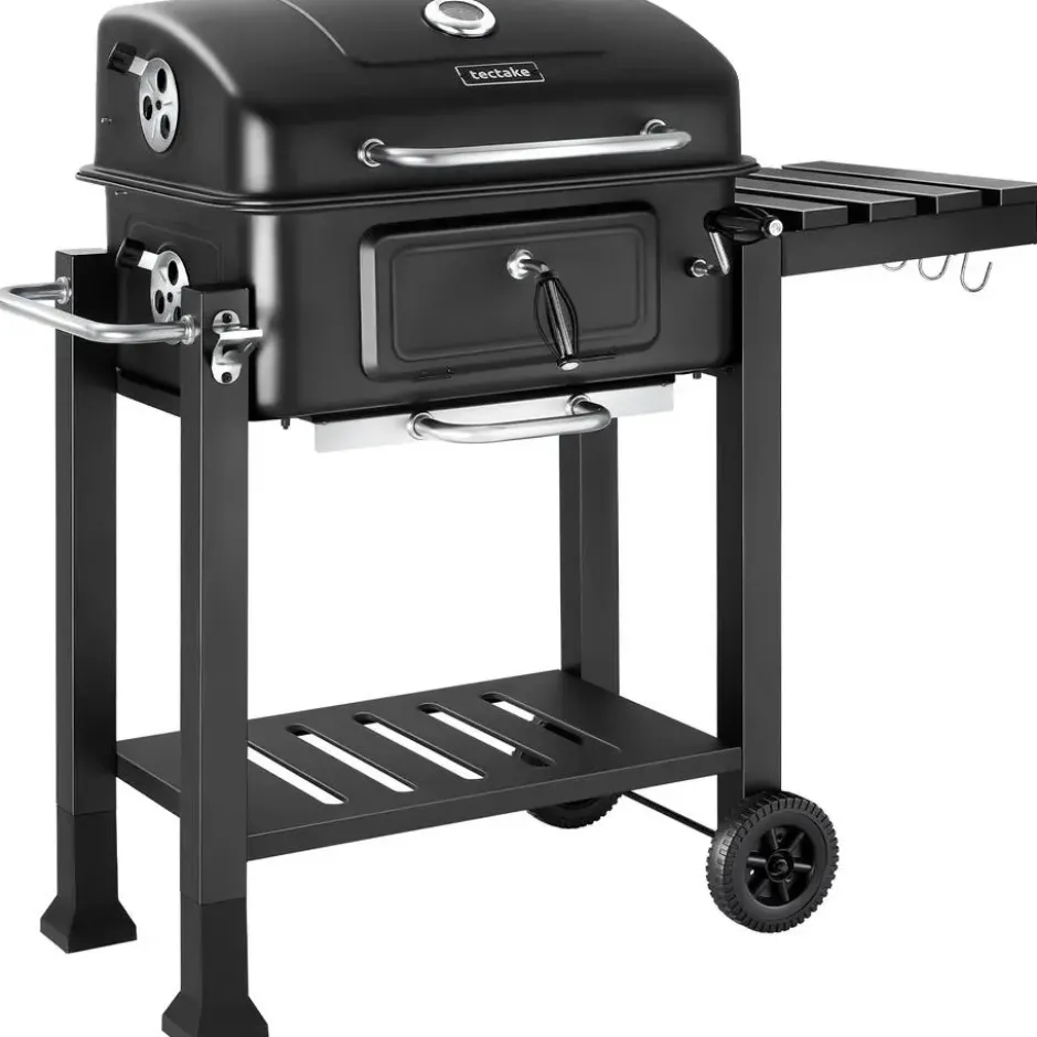 Houtskoolbarbecue - Verchroomd Grillrooster - Inklapbaar Zijrek - 110x64x104cm