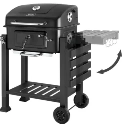Houtskoolbarbecue - Verchroomd Grillrooster - Inklapbaar Zijrek - 110x64x104cm