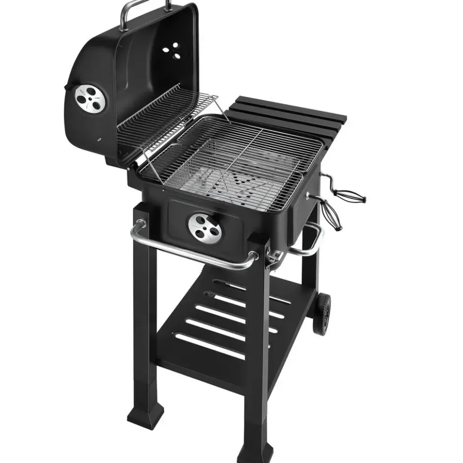 Houtskoolbarbecue - Verchroomd Grillrooster - Inklapbaar Zijrek - 110x64x104cm