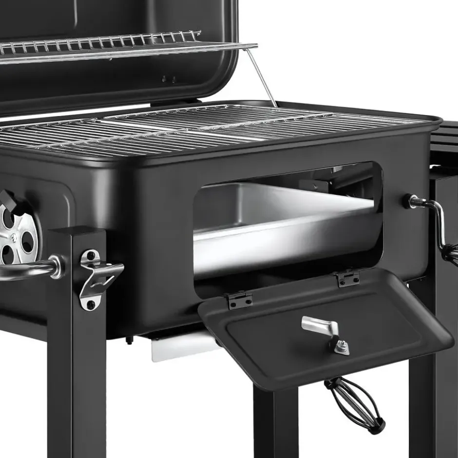 Houtskoolbarbecue - Verchroomd Grillrooster - Inklapbaar Zijrek - 110x64x104cm