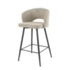 Hoyz Collection - Barstoel Boucle Salon - 2 Stuks - Boucle Zandkleur
