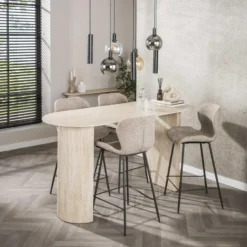 Hoyz Collection - Bartafel Romano Arch Plat Ovaal 180cm - Keramiek Travertin