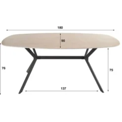 Hoyz Collection - Eetkamertafel 180 Ceramic - Ceramic Travertine