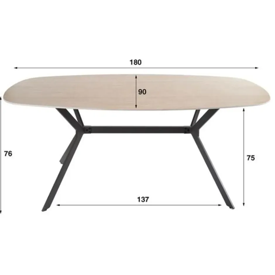 Hoyz Collection - Eetkamertafel 180 Ceramic - Ceramic Travertine