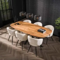 Hoyz Collection - Eetkamertafel Arhus Solid 215cm - Acaciahout - 6 personen