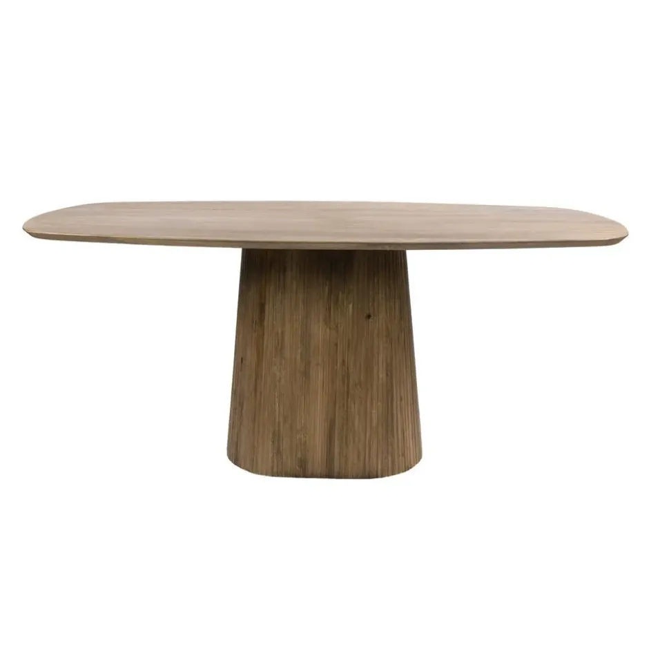 Hoyz Collection - Eettafel Wave Centro Deens Ovaal 180cm - Massief Mango Zand