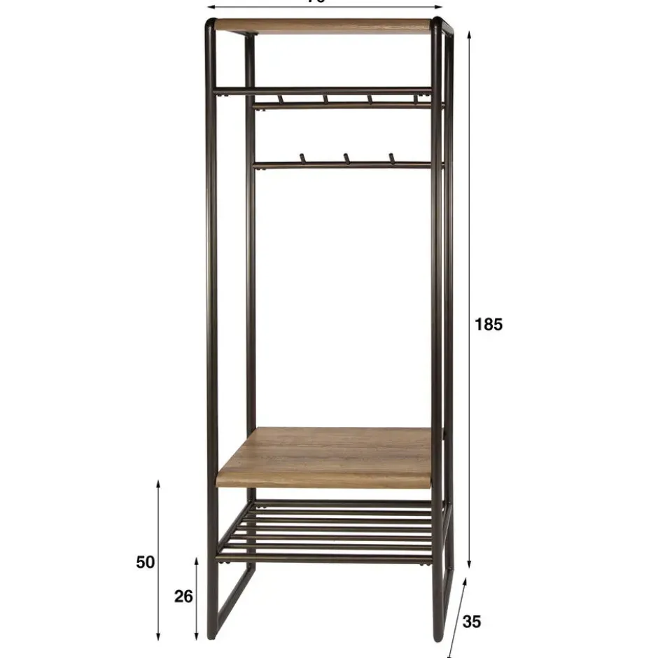 Hoyz Collection - Garderobemeubel Luno 70cm - Drift Brown