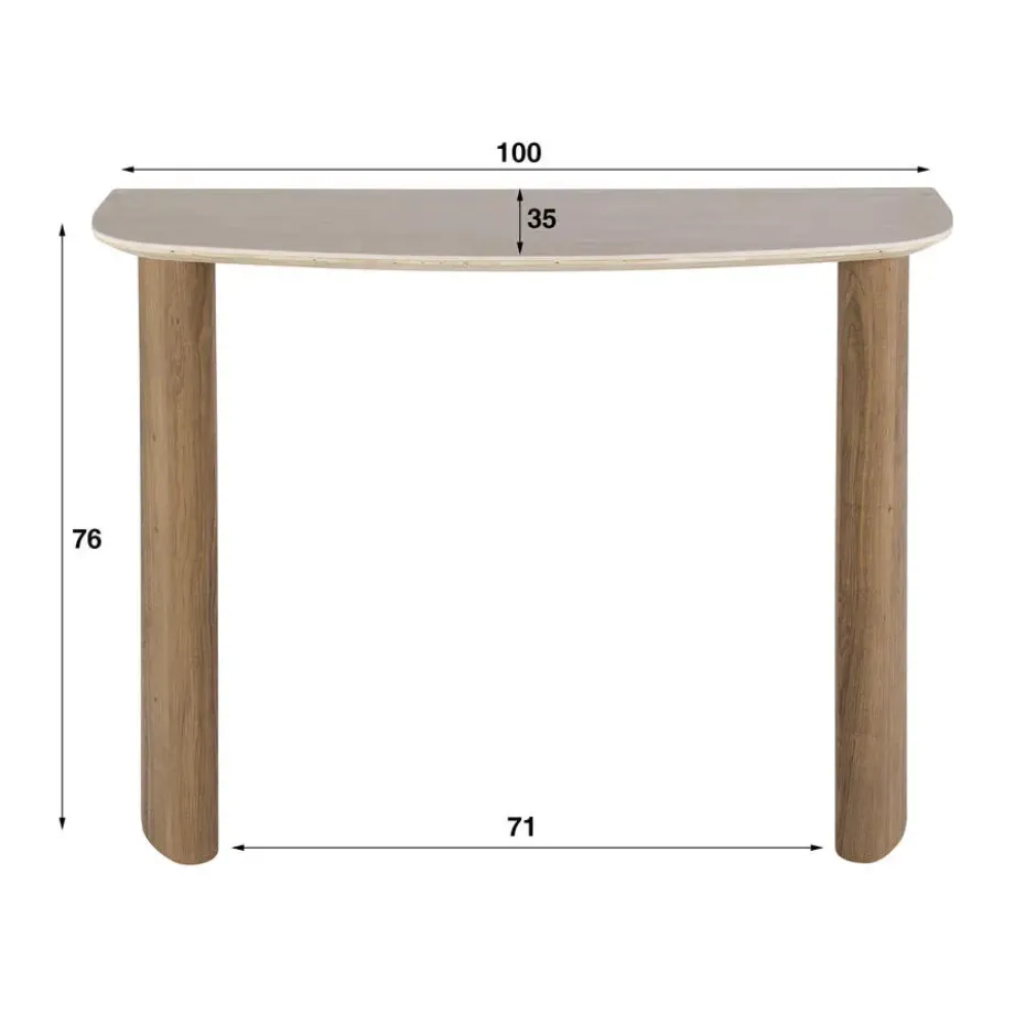 Hoyz Collection - Hal-kaptafel Romano Curvo - Keramiek Travertin