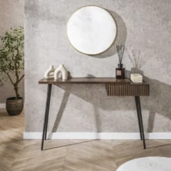Hoyz Collection - Hal-kaptafel Carve 1 Lade - Massief Acacia Bruin