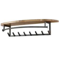 Hoyz Collection - Kapstok Round 8 Haken Hoedenplank - Acaciahout