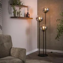 Hoyz Collection - Vloerlamp Bubble Shaded 3-lichts - Artic Zwart