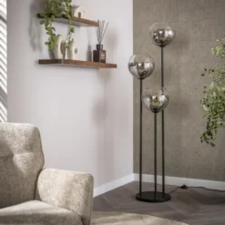Hoyz Collection - Vloerlamp Bubble Shaded 3-lichts - Artic Zwart