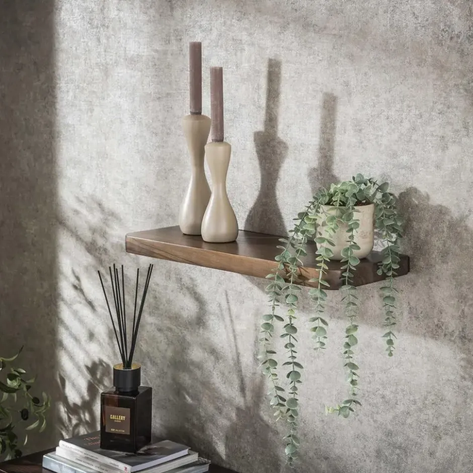 Hoyz Collection - Wandplank Carve 60cm - Massief Acacia Bruin