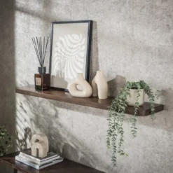 Hoyz Collection - Wandplank Carve 120cm - Massief Acacia Bruin