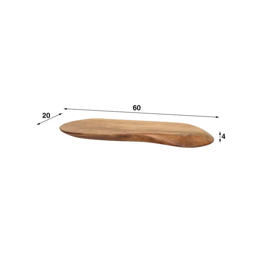 Hoyz Collection - Wandplank 60cm Organic - Massief Acacia Naturel