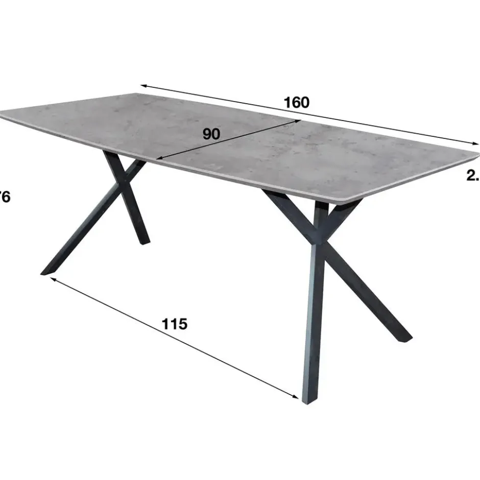 Hoyz - Industriele Eetkamertafel - Ovaal Blad - Zwart Frame