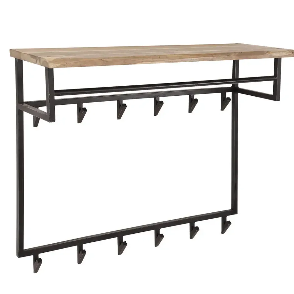 Hoyz - Kapstok Edge Hoog - 12 Haken - Massief Acaciahout - 100x33x80