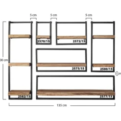 Hoyz - Wandplank Edge - 30cm - Acaciahout - Bruin