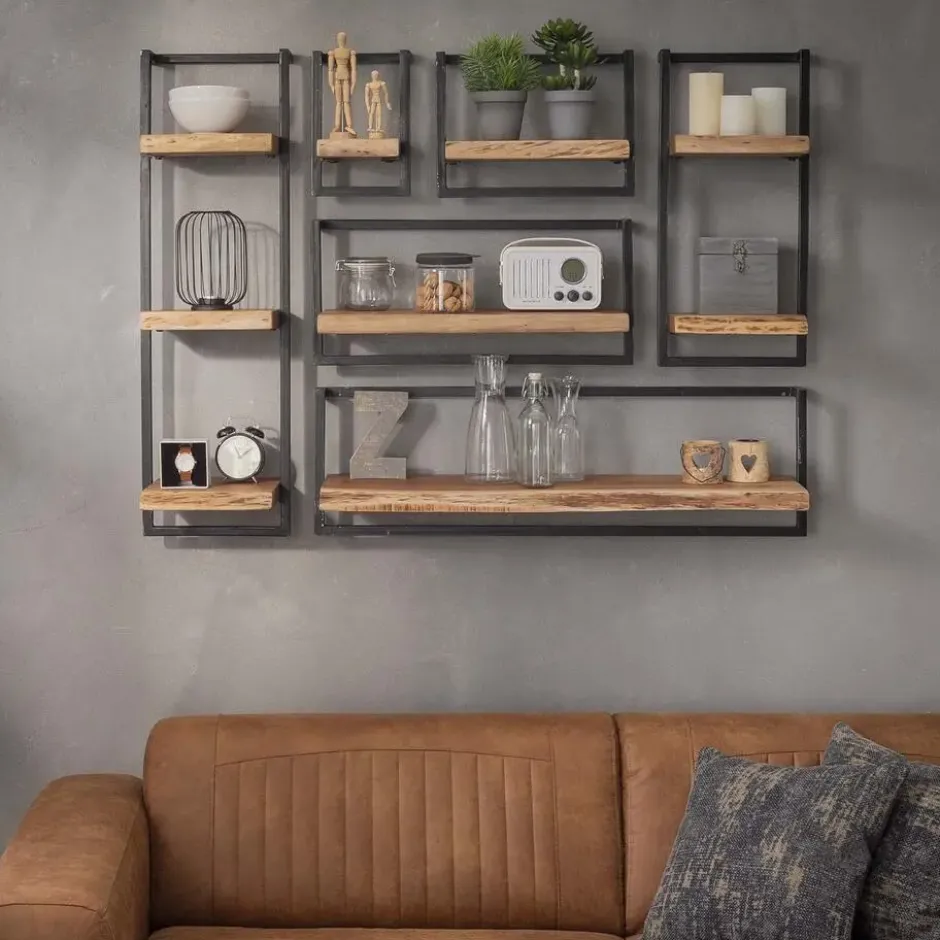 Hoyz - Wandplank Edge - 100cm - Acaciahout - Bruin
