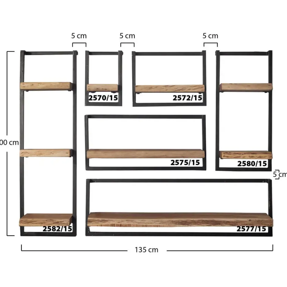 Hoyz - Wandplank Edge - 100cm - Acaciahout - Bruin
