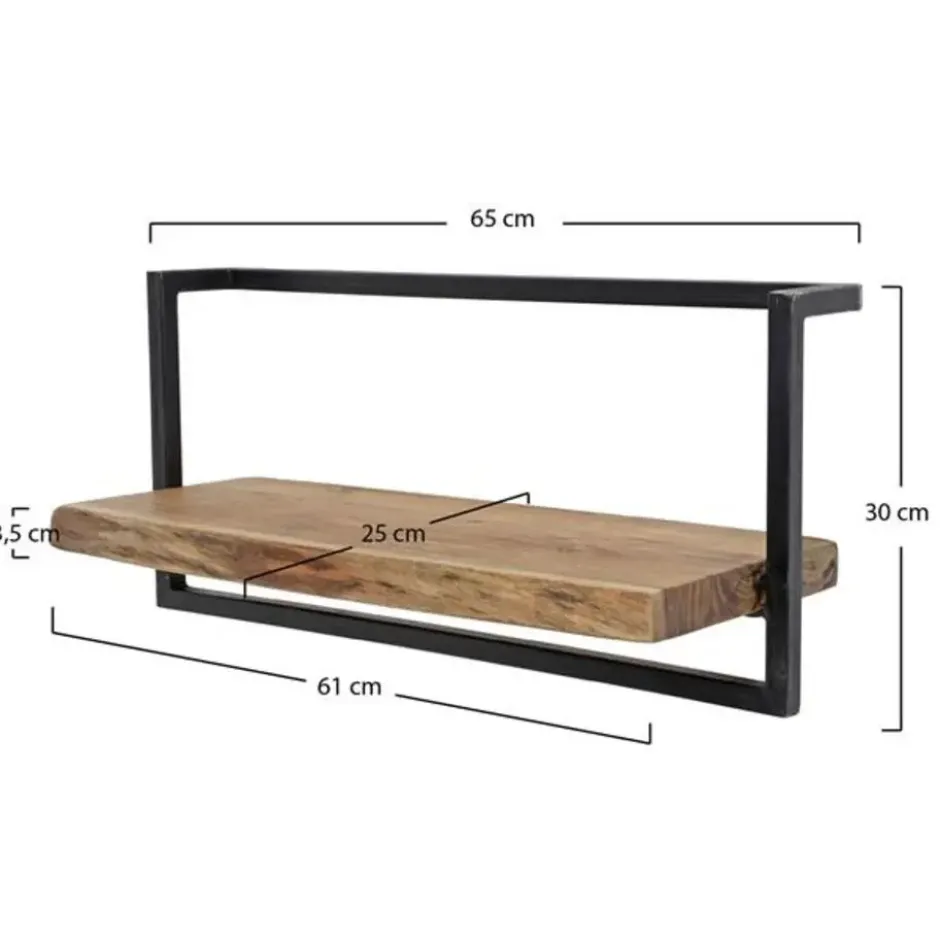 Hoyz - Wandplank Edge - 65cm - Acaciahout