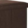 H&S Collection Poef/hocker - opbergbox - bruin - polyester - 38x38 cm