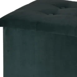H&S Collection Poef/hocker - opbergbox - donkergrijs - 76 x 40 x 38cm
