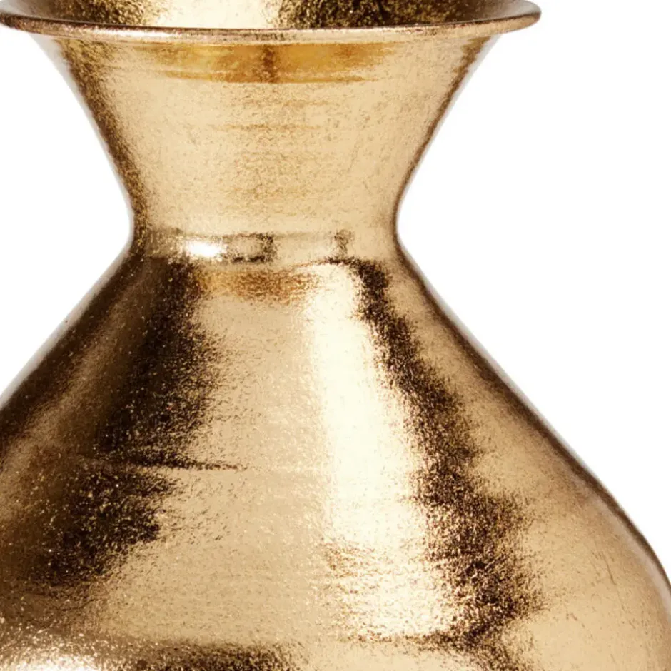 H&S Collection Vaas - goud - H37 x D25 cm - metaal - bloemenvaas