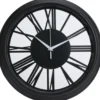 H&S collection Wandklok Memphis - D37 cm - kunststof - zwart