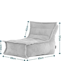 icon - Dolce Kinderzitzak Stoel - Ribfluweel Fauteuil - Grijs
