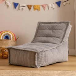 icon - Dolce Kinderzitzak Stoel - Ribfluweel Fauteuil - Grijs