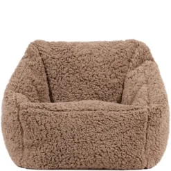 icon Kindersitzakken Teddybeer - Fleece Zitzak - Mokka