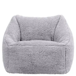 icon Kindersitzakken Teddybeer - Fleece Zitzak - Grijs