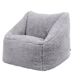 icon Kindersitzakken Teddybeer - Fleece Zitzak - Grijs