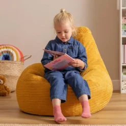icon Kinderzitzakken Dalton - Corduroy Zitzak - Geel