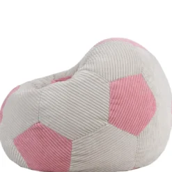 icon - Kingston Kinderzitzak Stoel - Ribfluweel - Voetbal - Roze