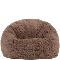icon - Kingston Kinderzitzak Stoel - Ribfluweel - Fluffy Pluche Teddy - Mocha