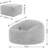 icon - Kingston XL Zitzak Fauteuil met Poef - Ribfluweel - Beige