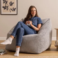 icon Zitzack Natalia - Corduroy Zitzakfauteuil - Grijs