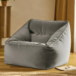 icon Zitzack Natalia - Fluwelen Zitzakfauteuil - Houtskool