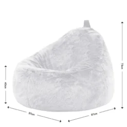 icon Zitzak Cocoon - Zitzak van Imitatiebont - Poolwolf