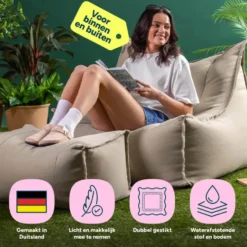 icon Zitzak en Poef Alto - Zitzak Fauteuil Buiten - Beige