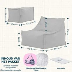 icon Zitzak en Poef Alto - Zitzak Fauteuil Buiten - Oranje