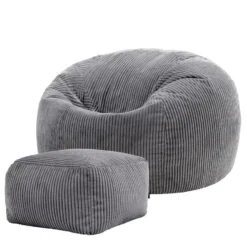 icon Zitzak en Poef Kingston - Corduroy Zitzak - Houtskool